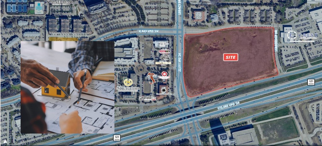 Legacy Drive commercial pad site aerial map